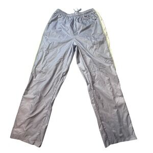 Nike Track Pants Boys XL Gray White Windbreaker Athletic Neon Accents Pants